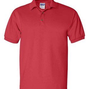 new GILDAN 5XL mens Cotton polo short sleeve jersey sport shirt Big And Tall red